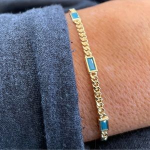 Chain turquoise bracelet